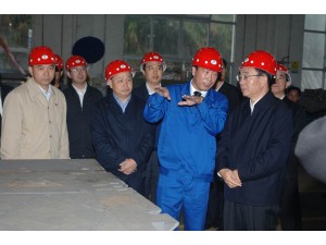 政治局常委賀國強視察蒲圻起重機械公司。